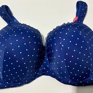 Blue Polka Dot Butterfly Bra 42 DD - NWT